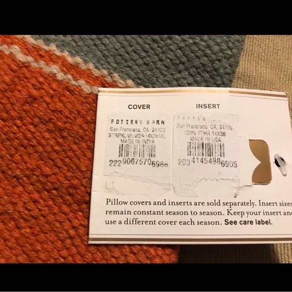 New Pottery Barn Bold Stripe Kilim Lumbar Pillow Cover, 14 X 36” - Picture 6 of 12